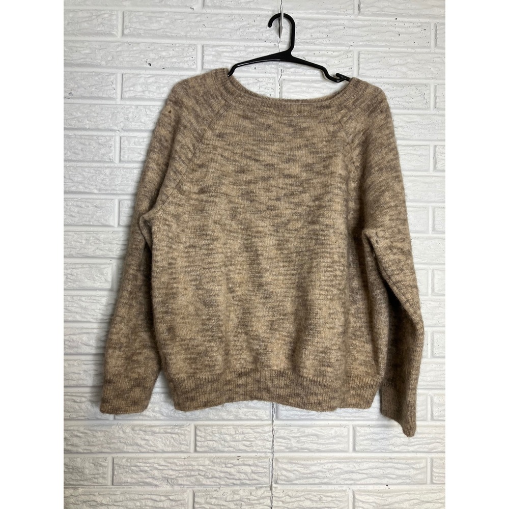 Ann Taylor Sweater Womens XXL Tan Excellent Alpaca Wool Blend Marled Knit Top